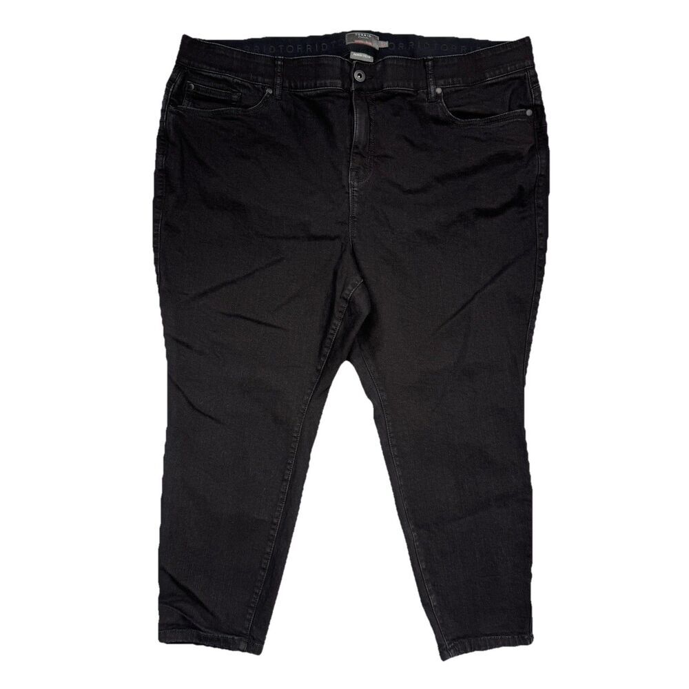 Torrid Bombshell Skinny Jeans WomensPlus 26XS Black Cropped Measures 44 x 22.5